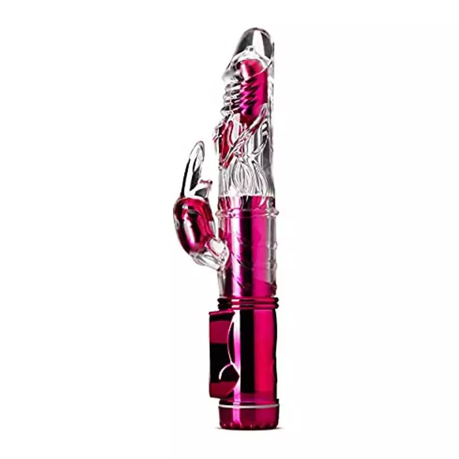 Blush Sexy Things Frisky Rabbit 48 Function 3 Vibration Points Reversible Gyrating Shaft Phthalate Free Body Safe Soft Vibrator 