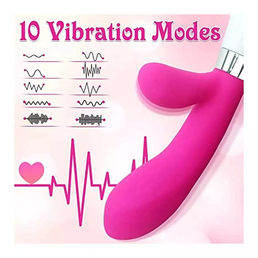 G-Spot Rabbit Vibrator Dildo Clitoris Stimulator, Silicone Vaginal Anal Nipple Massager with 10 Vibration Modes for Women Pleasu
