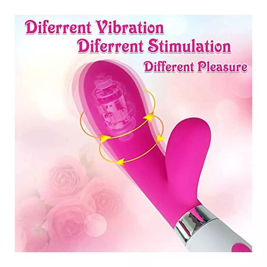 G-Spot Rabbit Vibrator Dildo Clitoris Stimulator, Silicone Vaginal Anal Nipple Massager with 10 Vibration Modes for Women Pleasu