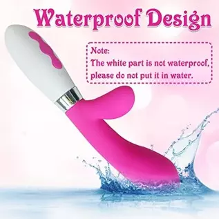 G-Spot Rabbit Vibrator Dildo Clitoris Stimulator, Silicone Vaginal Anal Nipple Massager with 10 Vibration Modes for Women Pleasu