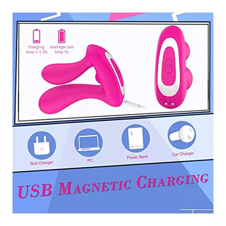 G Spot Rabbit Vibrator Dildo Wearable Anal Vagina Stimulator with 9 Modes Rechargeable Remote Control Clitoris Massager Adult Co