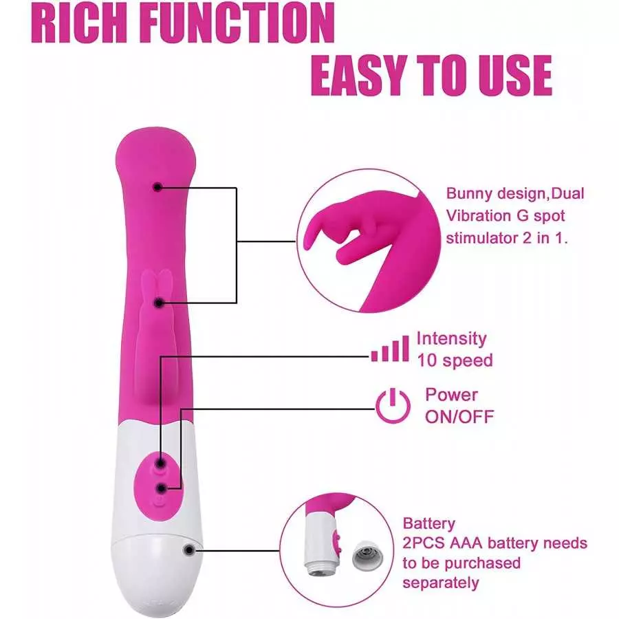 G spot Rabbit Vibrator for Women Sex Toys for Clitoris G-spot Stimulation 10 Powerful Vibrations Dual Motor Stimulator for Women
