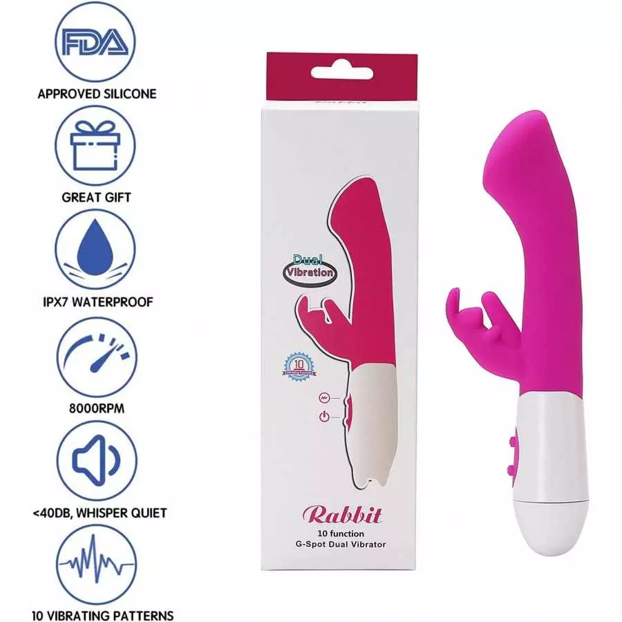G spot Rabbit Vibrator for Women Sex Toys for Clitoris G-spot Stimulation 10 Powerful Vibrations Dual Motor Stimulator for Women