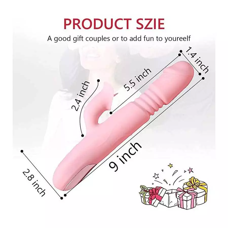 Sex Toys Vibrating Dildo Rabbit Vibrator Thrusting Rabbit Vibrator Dildo for Women with Clitoral Stimulator Pleasure Adult Toys 