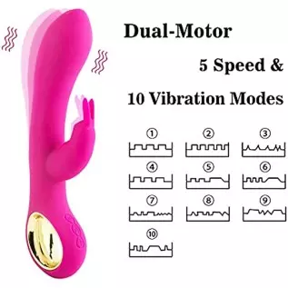 Rabbit Vibrator for Women, G Spot Clitoralis Stimulator with Bunny Ears for Clit Stimulation, 5 Speed 10 Vibration Dual Motor Ad Rabbit Vibrator for Women, G Spot Clitoralis Stimulator with Bunny Ears for Clit Stimulation, 5 Speed 10 Vibration Dual Motor Ad