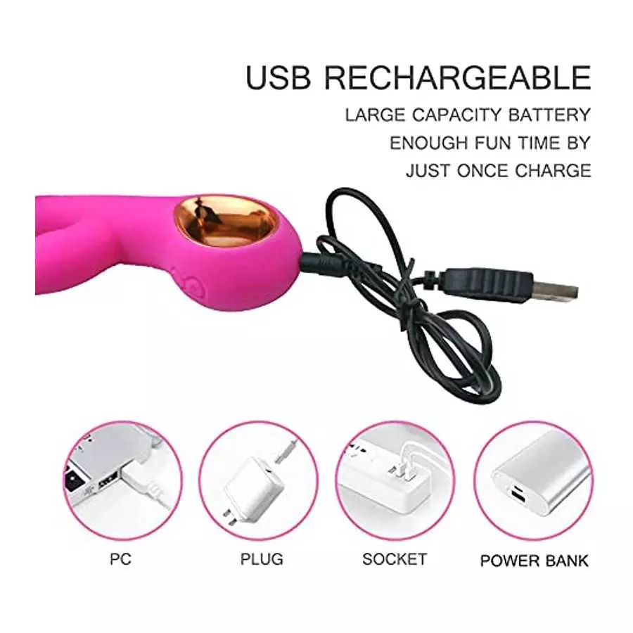 Rabbit Vibrator for Women, G Spot Clitoralis Stimulator with Bunny Ears for Clit Stimulation, 5 Speed 10 Vibration Dual Motor Ad