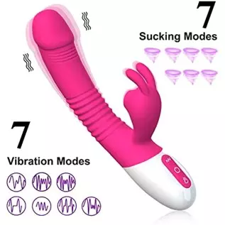 ISEYMI G Spot Rabbit Vibrator for Women Bunny Ears Clitoris G-spot Stimulation,Waterproof Dildo with 7 Powerful Vibrations Recha ISEYMI G Spot Rabbit Vibrator for Women Bunny Ears Clitoris G-spot Stimulation,Waterproof Dildo with 7 Powerful Vibrations Recha