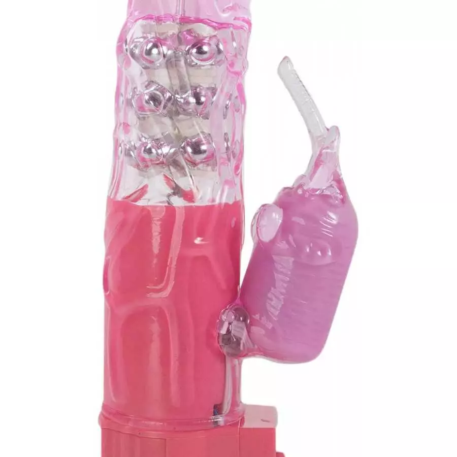 LeLuv Rabbit Vibrator Rotating Pearls Multispeed Clitoral Tickler Purple