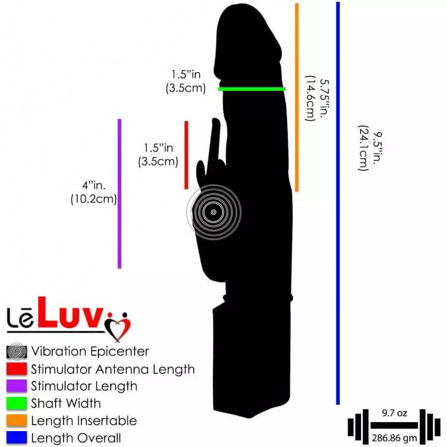 LeLuv Rabbit Vibrator Rotating Pearls Multispeed Clitoral Tickler Purple