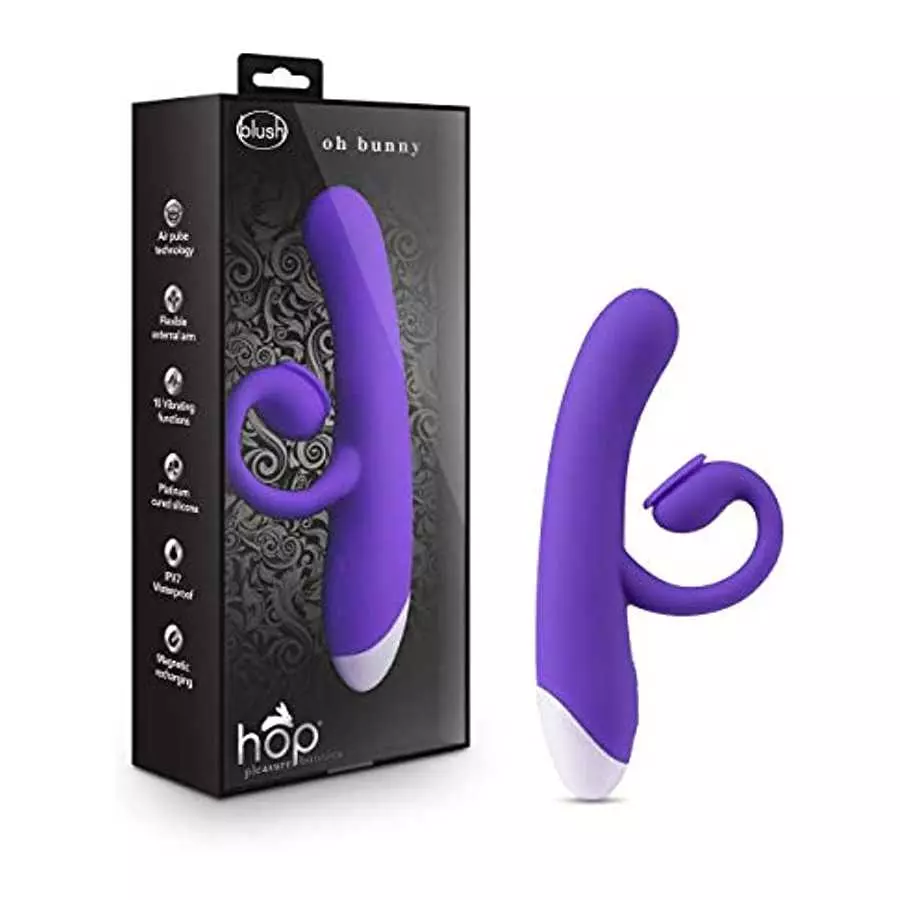 Blush Oh Bunny - Rechargeable G Spot Air Pulse Vibrator - Platinum Puria Silicone Ultrasilk Smooth Feel - Gentle Sucking Flexibl Blush Oh Bunny - Rechargeable G Spot Air Pulse Vibrator - Platinum Puria Silicone Ultrasilk Smooth Feel - Gentle Sucking Flexibl