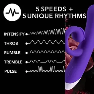 Blush Oh Bunny - Rechargeable G Spot Air Pulse Vibrator - Platinum Puria Silicone Ultrasilk Smooth Feel - Gentle Sucking Flexibl