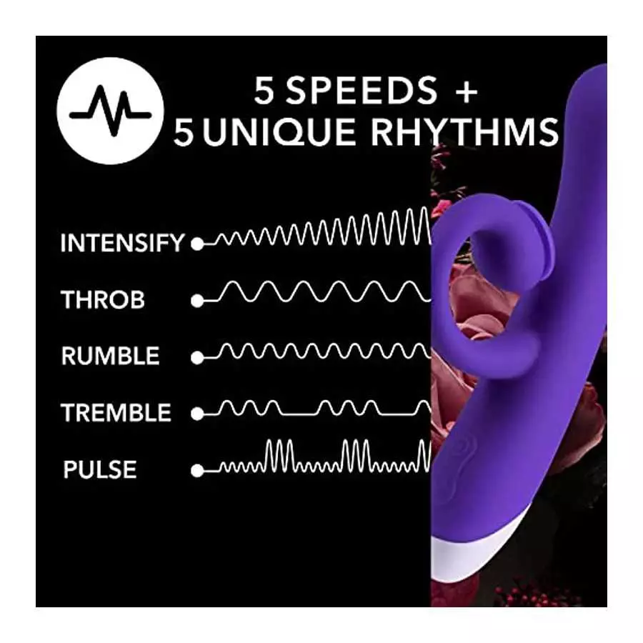 Blush Oh Bunny - Rechargeable G Spot Air Pulse Vibrator - Platinum Puria Silicone Ultrasilk Smooth Feel - Gentle Sucking Flexibl