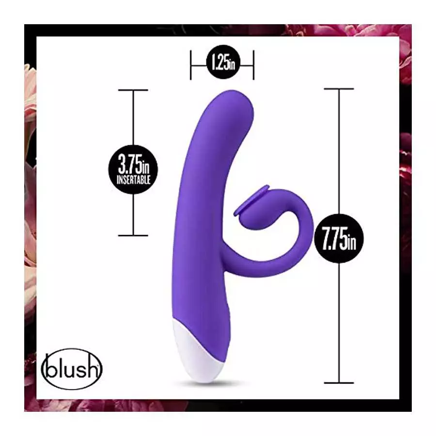 Blush Oh Bunny - Rechargeable G Spot Air Pulse Vibrator - Platinum Puria Silicone Ultrasilk Smooth Feel - Gentle Sucking Flexibl