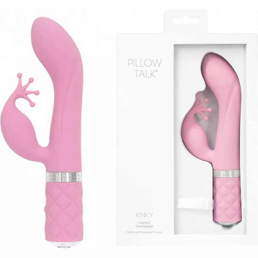 Pillow Talk Kinky Massager, Multi Speed with Swarovski Crystal Button, USB Rechargeable (Pink)