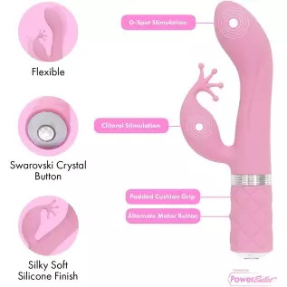 Pillow Talk Kinky Massager, Multi Speed with Swarovski Crystal Button, USB Rechargeable (Pink)