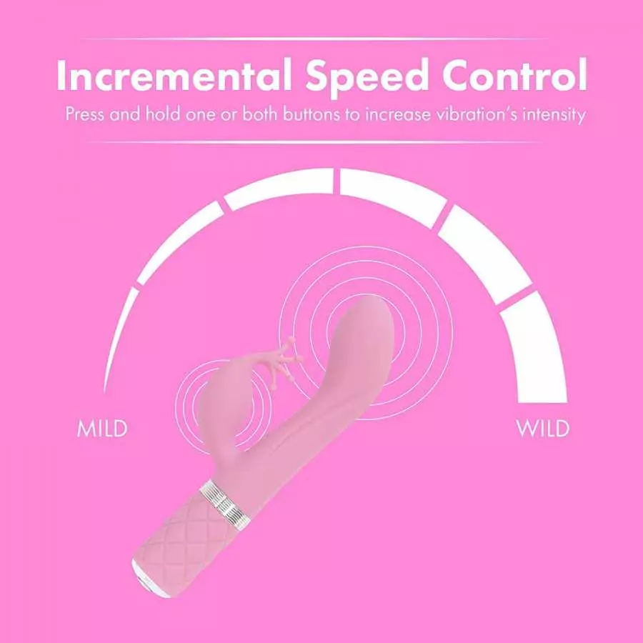 Pillow Talk Kinky Massager, Multi Speed with Swarovski Crystal Button, USB Rechargeable (Pink)