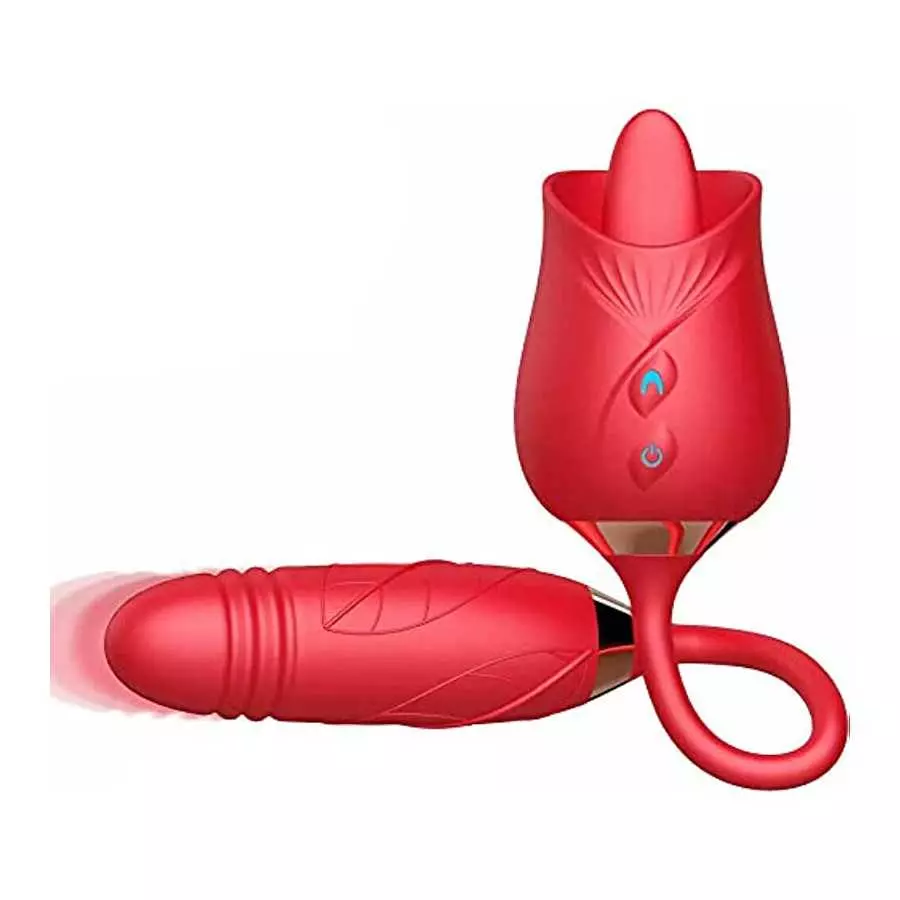 Oral Clit Licking Rose Vibrator G-Spot Telescopic Dildo Adult Sex Toys for Women Oral Clit Licking Rose Vibrator G-Spot Telescopic Dildo Adult Sex Toys for Women