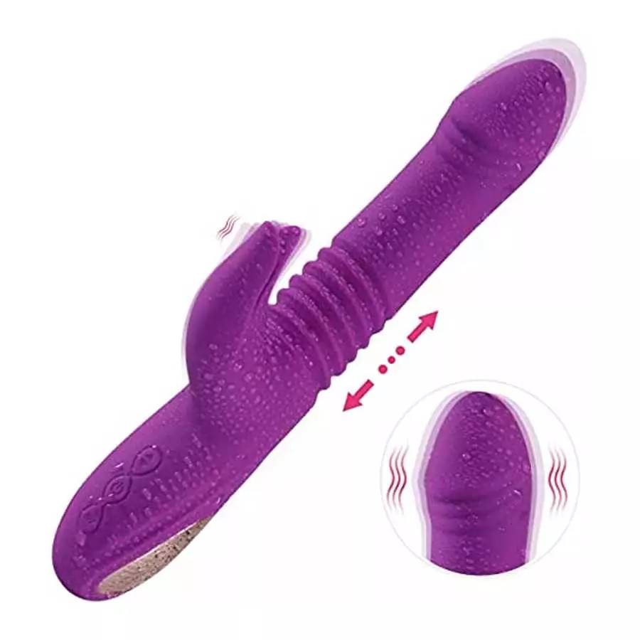 Rabbit Vibrator with 3 Stretch Modes Sex Toys for Clitoris G-spot Stimulation Waterproof Dildo with 10 Vibration Modes for Orgas
