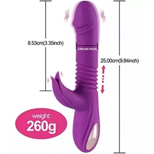 Rabbit Vibrator with 3 Stretch Modes Sex Toys for Clitoris G-spot Stimulation Waterproof Dildo with 10 Vibration Modes for Orgas Rabbit Vibrator with 3 Stretch Modes Sex Toys for Clitoris G-spot Stimulation Waterproof Dildo with 10 Vibration Modes for Orgas