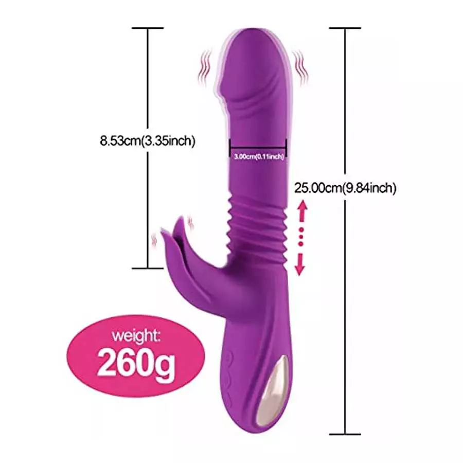 Rabbit Vibrator with 3 Stretch Modes Sex Toys for Clitoris G-spot Stimulation Waterproof Dildo with 10 Vibration Modes for Orgas