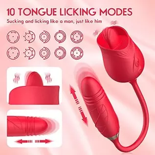 Oral Clit Licking Rose Vibrator G-Spot Telescopic Dildo Adult Sex Toys for Women Oral Clit Licking Rose Vibrator G-Spot Telescopic Dildo Adult Sex Toys for Women