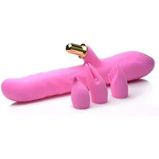 Inmi 10X Versa-Thrust Thrusting & Vibrating Silicone Rabbit W/3 Attachments, 1Count