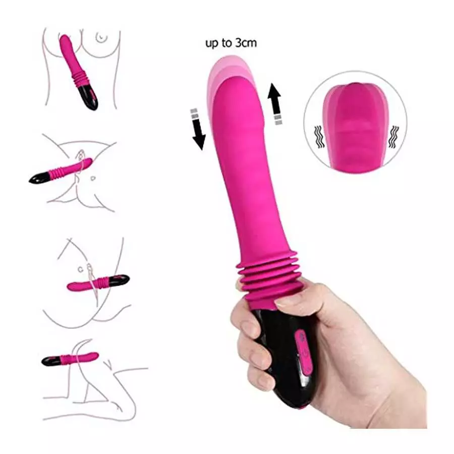 G Spot Vibrator for Women,3 in 1 Dildo Vibrator,Silicone Sex Toy with Realistic Glans,10 Vibration Patterns for Clitoris Vagina 