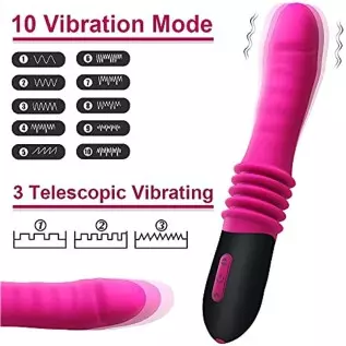 G Spot Vibrator for Women,3 in 1 Dildo Vibrator,Silicone Sex Toy with Realistic Glans,10 Vibration Patterns for Clitoris Vagina 