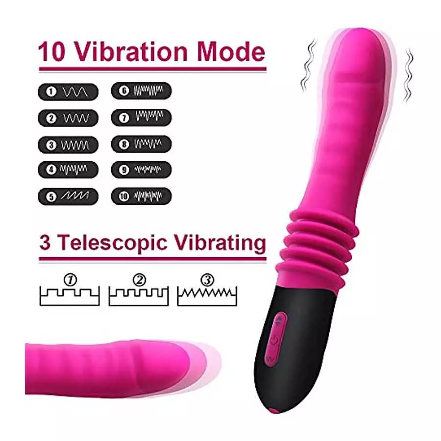 G Spot Vibrator for Women,3 in 1 Dildo Vibrator,Silicone Sex Toy with Realistic Glans,10 Vibration Patterns for Clitoris Vagina 