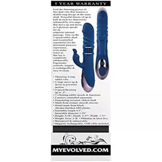 Evolved The Ringer Rechargeable Thrusting Rabbit - Blue Evolved The Ringer Rechargeable Thrusting Rabbit - Blue