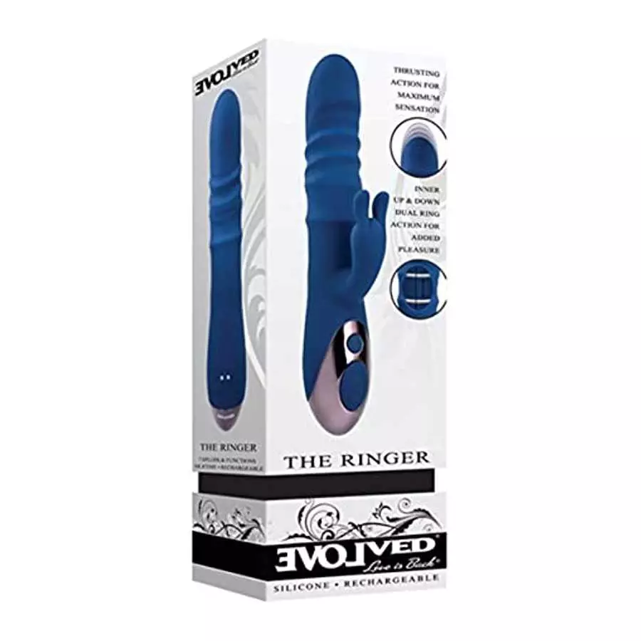 Evolved The Ringer Rechargeable Thrusting Rabbit - Blue