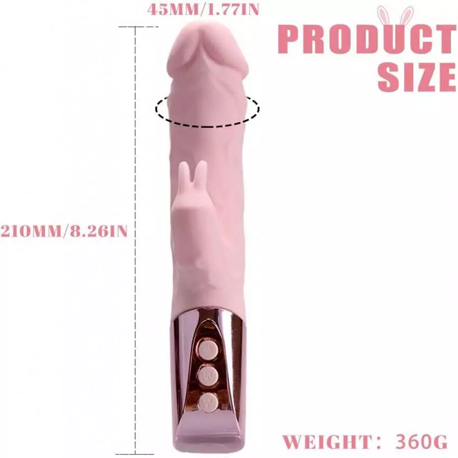 Rabbit Vibrator Dildo Vibrator for Women 42°C(107.6°F) Constant Temperature 7 Vibration Modes Rechargeable IPX6 Waterproof - Bei