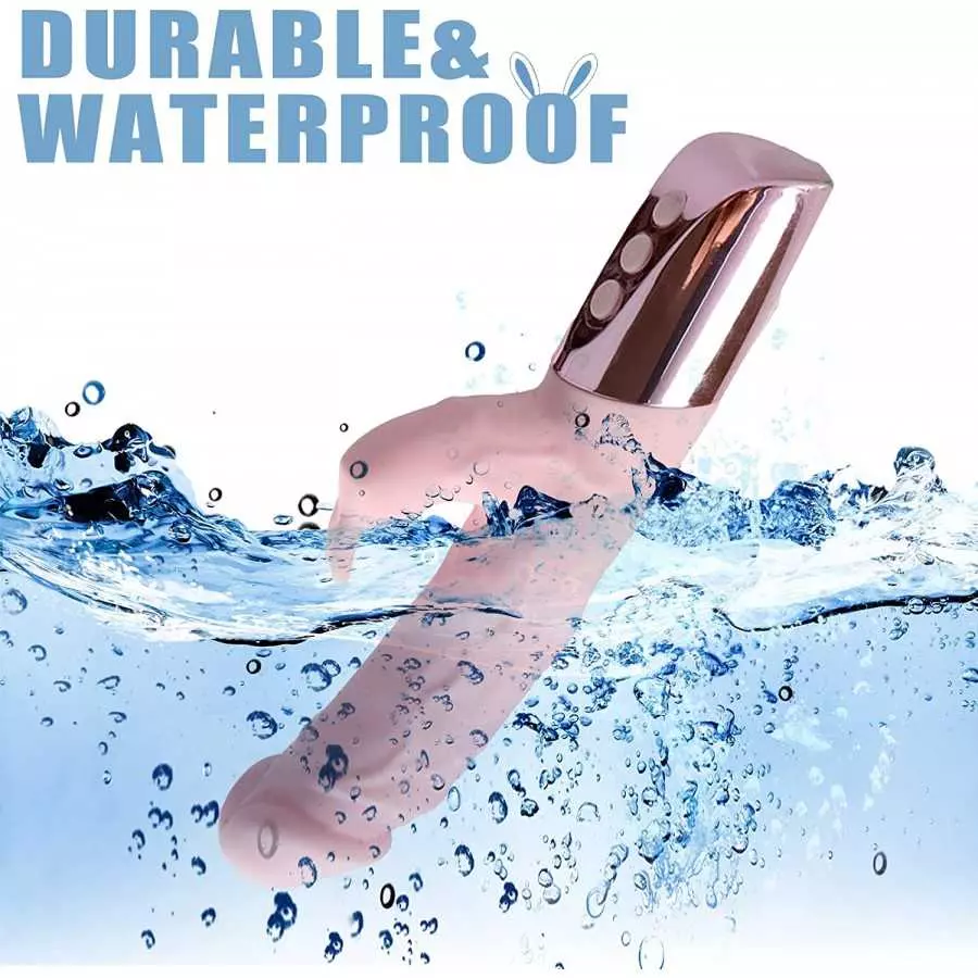 Rabbit Vibrator Dildo Vibrator for Women 42°C(107.6°F) Constant Temperature 7 Vibration Modes Rechargeable IPX6 Waterproof - Bei