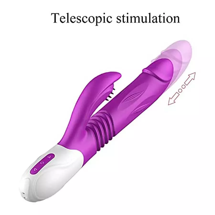 G-Spot Rabbit Vibrator with Heating Function, Rose Sex Toys for Clitoris G-spot Stimulation,Waterproof Dildo Vibrator with 9 Pow