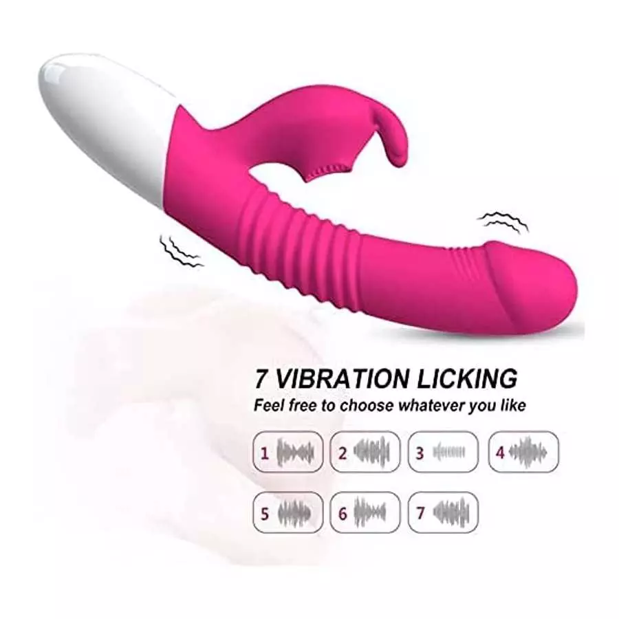 G Spot Rabbit Vibrator with Heating Function, Sex Toys for Clitoris G-spot Stimulation,Waterproof Dildo Vibrator with 9 Powerful
