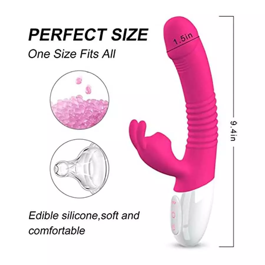G Spot Rabbit Vibrator with Heating Function, Sex Toys for Clitoris G-spot Stimulation,Waterproof Dildo Vibrator with 9 Powerful
