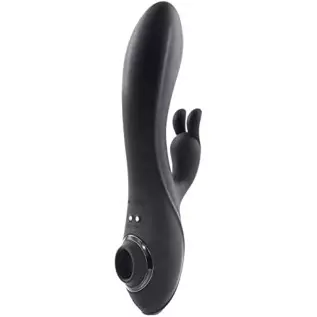 Evolved Novelties - Rabbit Hole - Rechargeable Silicone Triple Stimulation G-Spot, Rabbit & Suction Vibrator - Black