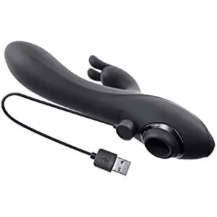 Evolved Novelties - Rabbit Hole - Rechargeable Silicone Triple Stimulation G-Spot, Rabbit & Suction Vibrator - Black