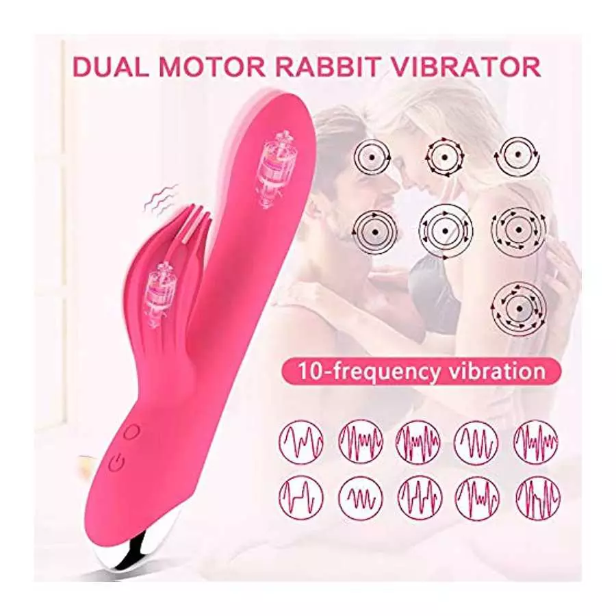 Oragio G Spot Rabbit Vibrator, Sex Toys for Clitoris G-spot Stimulation,Waterproof Dildo Vibrator with 10 Modes Vibrations Dual 