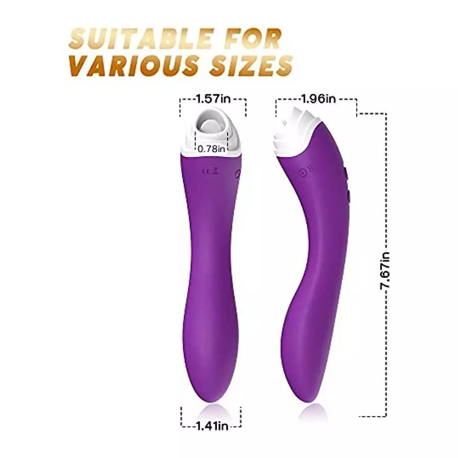 2 in 1 Clitoral Tongue Licking & G-Spot Vibrator, Vaginal Nipple Stimulator, USB Rechargeable Waterproof Massager for Quick Orga