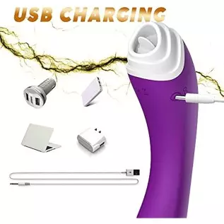 2 in 1 Clitoral Tongue Licking & G-Spot Vibrator, Vaginal Nipple Stimulator, USB Rechargeable Waterproof Massager for Quick Orga 2 in 1 Clitoral Tongue Licking & G-Spot Vibrator, Vaginal Nipple Stimulator, USB Rechargeable Waterproof Massager for Quick Orga