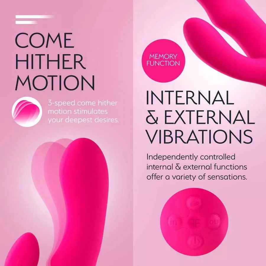 Femme Funn Ultra Rabbit Vibrator Dildo - 7 Speeds & USB Rechargeable - Clit Stimulator Rabbit Dildo for Women (Pink)