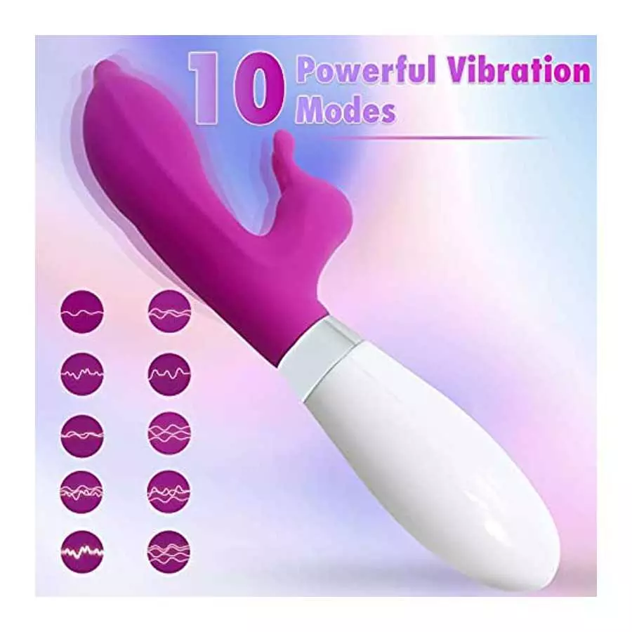 Rabbit Vibrator Realistic Dildo for Beginners, G Spot Vibrator Clitoral Stimulator with 10 Vibrations Bunny Ears, Vagina Clitora
