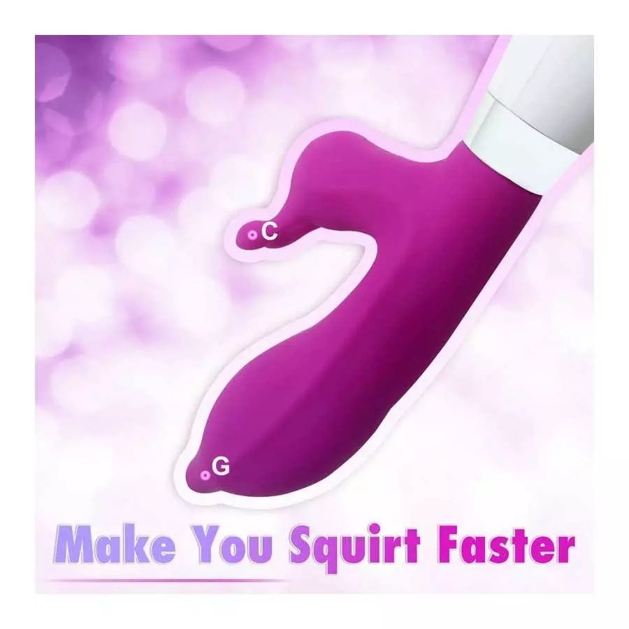 Rabbit Vibrator Realistic Dildo for Beginners, G Spot Vibrator Clitoral Stimulator with 10 Vibrations Bunny Ears, Vagina Clitora