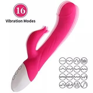 JOYME-G Spot Rabbit Vibrator with Heating Function, Rose Sex Toys for Clitoris G-spot Stimulation,Dual Motor Stimulator for Wome