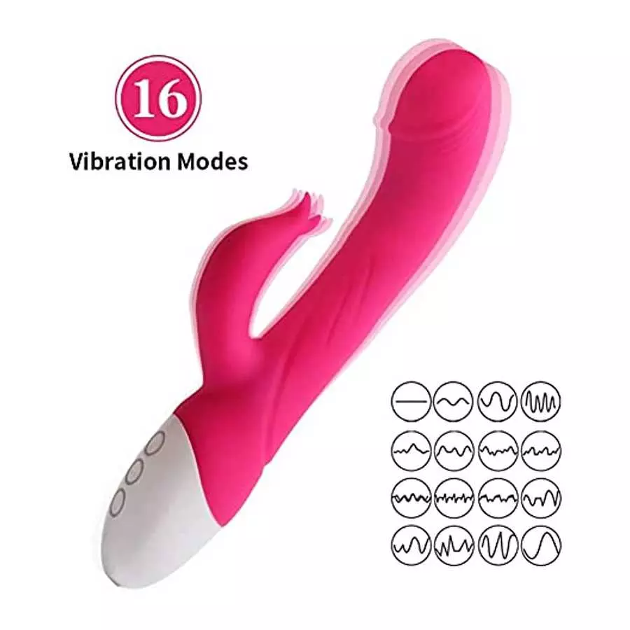 JOYME-G Spot Rabbit Vibrator with Heating Function, Rose Sex Toys for Clitoris G-spot Stimulation,Dual Motor Stimulator for Wome