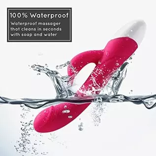 JOYME-G Spot Rabbit Vibrator with Heating Function, Rose Sex Toys for Clitoris G-spot Stimulation,Dual Motor Stimulator for Wome