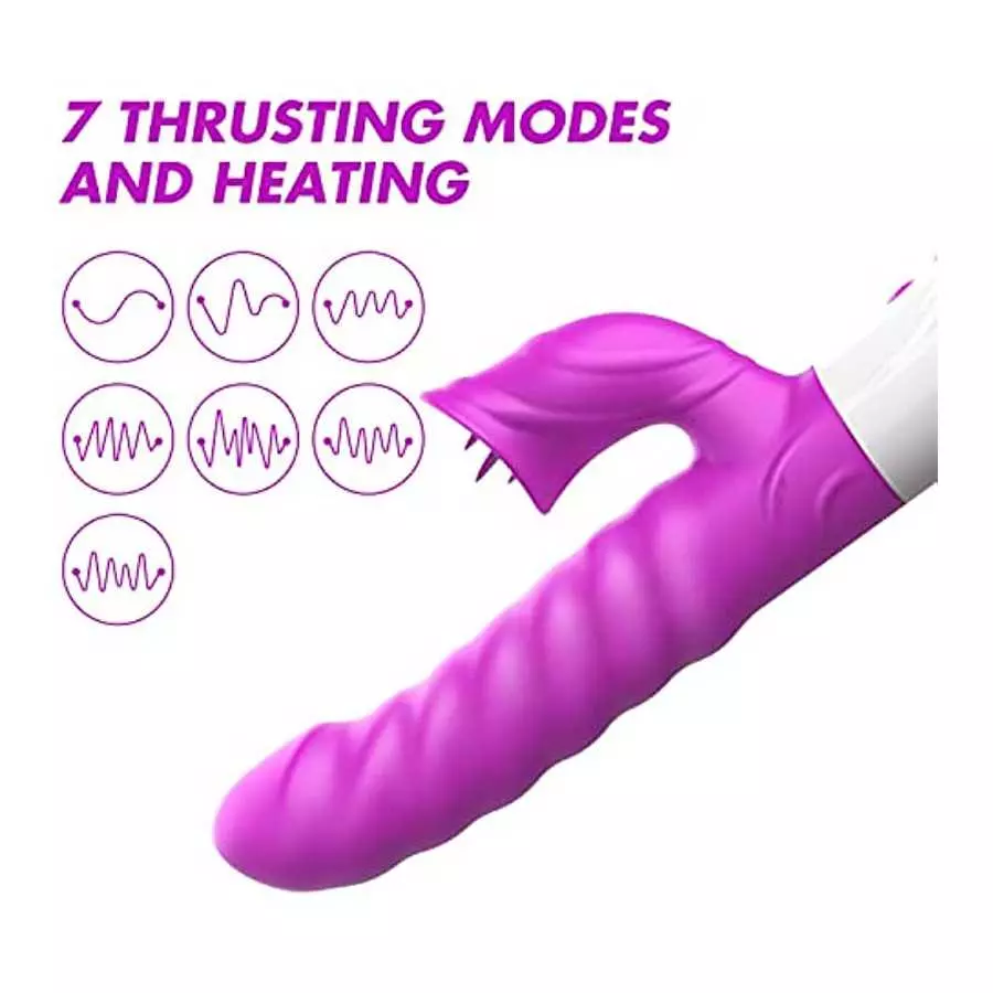 Rabbit Vibrator - 9.8" Triple Action G Spot Vibrator with Independent Clitoral Stimulator, 10 Patterns, Rechargeable Sex Toys fo