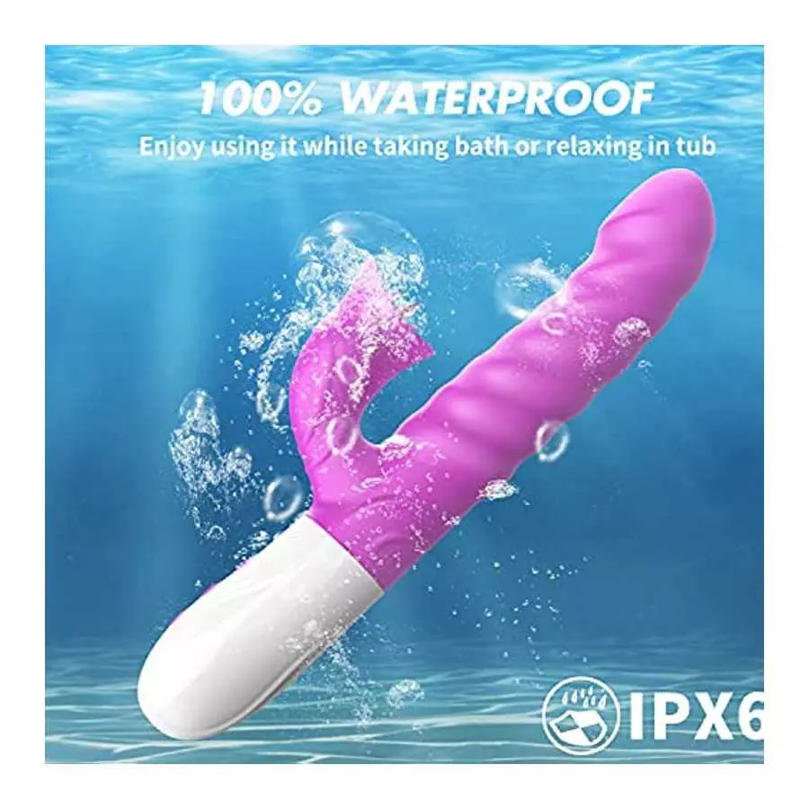 Rabbit Vibrator - 9.8" Triple Action G Spot Vibrator with Independent Clitoral Stimulator, 10 Patterns, Rechargeable Sex Toys fo