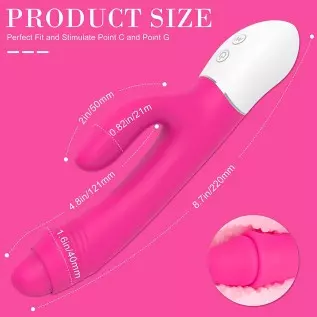 G-Spot Rabbit Vibrator,9 Vibrating Rabbit Dildo Vibrator for Women Masturbation, Waterproof Rechargeable Adult Sex Toys Silicone
